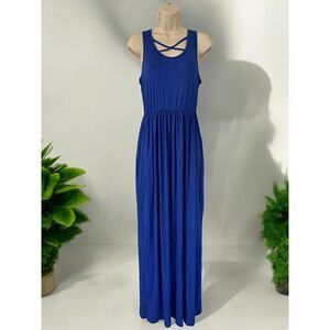 Womens Ezbelle Maxi Dress Size Small Blue Sleeveless